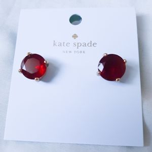 kate spade dark red gumdrop earrings